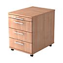 Rollcontainer, 3 Schübe, Nussbaum-Dekor