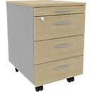 Rollcontainer ARLON-OFFICE, B 420 x T 560 x H 585 mm, Eiche-Dekor