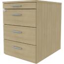 Rollcontainer ARLON OFFICE, B 420 x T 560 x H 585 mm, Eiche-Dekor