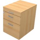Rollcontainer, B 420 x T 560 x H 585 mm, Buche-Dekor