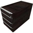 Rollcontainer QUANDOS BOX, 1 + 3 Schübe, B 430 x T 800 x H 570 mm, Mooreiche