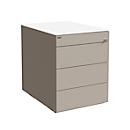 Rollcontainer SOLUS PLAY, 1 + 3 Schübe, grifflos, B 430 x T 600 x H 562 mm, Stone grey