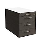 Rollcontainer SOLUS PLAY, 1 + 3 Schübe, mit Griff, B 430 x T 777 x H 562 mm, Mooreiche