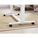 Rollensatz mit Traverse, für elektrisch höhenverstellbaren Home Office Schreibtisch Roll it, Stahlgestell, weiß