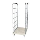 Roller box, two-sided, plastic floor plate, 724 x 815 x 1850 mm, grey (RAL 7032)