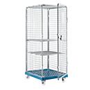 Roller crate size 5 with folding middle shelf, light blue