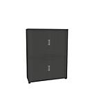 Roller shutter cabinet, 4 AA, 2-part, without centre partition, W 1200 mm, graphite