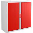 Roller shutter cabinet, H 1040 mm, white/red