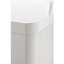 Roller shutter cabinet, W 1100 x D 415 x H 2040 mm, lockable, without shelves, High Impact polystyrene, white/green