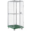 Rolling crate size 5 with folding middle shelf, green