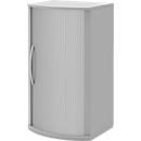 Rollladen-Schiebetürenschrank BARI, 3 OH, 2 Böden, Griff links, B 600 x T 530/430 x H 1117 mm, hellgrau