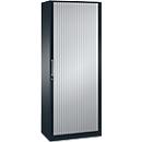 Rollladenschrank ASISTO C 3000, 5 Ordnerhöhen, B 800 mm, anthrazit/alusilber