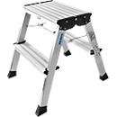 Rolly dubbele inklapbare trap, 2 x 2 treden, aluminium kleur