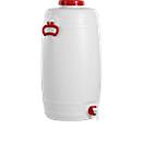 Rond vat met aftapkraan, handgreep