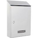 Rottner Boîte aux lettres Pisa argent - acier, butée de porte latérale, clapet biseauté