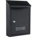 Rottner Boîte aux lettres Udine gris noir - acier, ouverture vers l'arrière, plaque nominative