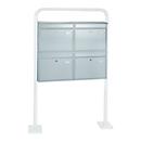 Rottner brievenbussysteem, met 4 brievenbussen, zonder onderstel, H 635 x B 720 x D 125 mm, roestvrij staal