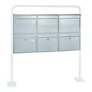 Rottner brievenbussysteem, met 6 brievenbussen, zonder onderstel, H 635 x B 1160 x D 125 mm, roestvrij staal