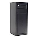 Rottner Coffre-fort à introduire Cashmatic 1, serrure à double panneton, clapet d'introduction, L 250 x P 260 x H 600 mm, acier, noir