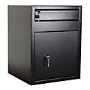 Rottner Einwurftresor Cashmatic 2, Doppelbartschloss, Einwurfklappe, B 460 x T 470 x H 600 mm, Stahl, schwarz