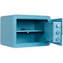 Rottner Möbeleinsatztresor Vintage, 16 Liter, Elektronikschloss mit Fingerprint, Stahl, H 250 x B 350 x T 250 mm, blau