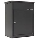 Rottner pakketbrievenbus Parcel Keeper 500, wand-/vloermontage, voor pakketten L 310 x B 290 x H 155 mm, plaatstaal met poedercoating, zwart
