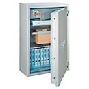 Rottner Papiersicherungsschrank Giga Paper 140, 232 l, EN 2, Feuerschutz bis 60 min, 3 Fachböden, Elektronikschloss, Stahl, weißaluminium RAL 9006
