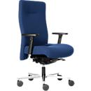 ROVO chaise de bureau SUMO 8020 S7, avec accoudoirs, mécanisme synchrone, jusqu'à 200 kg, siège multicouche, dossier entièrement rembourré, bleu nuit/argenté