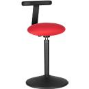 ROVO SOLO zit/stakruk, met monopad, polyamide 3D-weefsel, zwart/rood