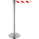 RS-GUIDESYSTEMS Gurtpfosten, Edelstahl, 360° Drehkopf, Höhe 1000 mm, Gurtbandmaß L 2300 x B 50 mm, Gurtfarbe rot/weiß