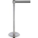 RS-GUIDESYSTEMS Gurtpfosten, Edelstahl, 360° Drehkopf, Höhe 1000 mm, Gurtbandmaß L 2300 x B 50 mm, Gurtfarbe schwarz/weiß