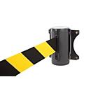RS-Gurtpfosten ALLROUNDLINE ALW-10, Wandmontage im Innen-/Außenbereich, ausziehbar, selbstaufrollend, Gurtmaße L 4 m x B 50 mm, Gurtfarbe gelb/schwarz