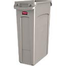 Rubbermaid Abfallbehälter Slim Jim, L 510 x B 280 x H 750 mm, 87 l, Kunststoff, beige