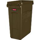 Rubbermaid Abfallbehälter Slim Jim, L 590 x B 280 x H 630 mm, 60 l, Kunststoff, braun