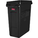 Rubbermaid Abfallbehälter Slim Jim, L 590 x B 280 x H 630 mm, 60 l, Kunststoff, schwarz