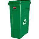 Rubbermaid Abfallbehälter Slim Jim, mit Recycling-Symbol, L 510 x B 280 x H 750 mm, 87 l, Kunststoff, grün