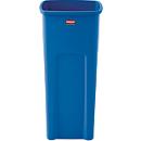 Rubbermaid Abfallbehälter Untouchable, quadratisch, mit Klemmschlitz, L 394 x B 419 x H 836 mm, 87 l, Kunststoff, blau, mit Recycling-Logo