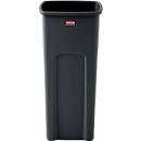 Rubbermaid Abfallbehälter Untouchable, quadratisch, mit Klemmschlitz, L 394 x B 419 x H 836 mm, 87 l, Kunststoff, schwarz