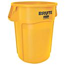 Rubbermaid Brute afvalbak, 166,5 l, rond, UV-blokkerend, L 612 x B 717 x H 796 mm, polyethyleen, geel