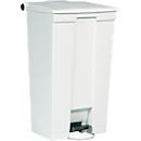 Rubbermaid Tretabfalleimer Legacy Step-On, durchstoßfest, mit Deckeldämpfer, L 419 x B 501 x H 828 mm, 87 l, Polyethylen, weiß