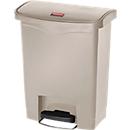 Rubbermaid Tretabfalleimer Slim Jim Step-On, L 425 x B 271 x H 536 mm, 30 l, Kunststoff, beige