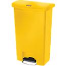 Rubbermaid Tretabfalleimer Slim Jim Step-On, L 457 x B 292 x H 719 mm, 50 l, Kunststoff, gelb