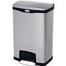 Rubbermaid Tretabfalleimer Slim Jim Step-On, L 460 x B 348 x H 728 mm, 50 l, Edelstahl, schwarz