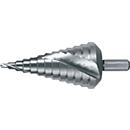 RUKO foret étagé HSS-Co5, Ø 4-39 mm, rainure hélicoïdale Z.2, 12 étages, angle de pointe 118°, queue avec 3 surfaces de serrage