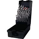 RUKO Jeu de forets hélicoïdaux ULTIMATECUT FS, HSS, DIN 338, Ø 1-13 mm, queue à 3 faces, 25 pièces, angle de pointe 118°, cassette plastique