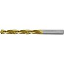 RUKO Spiralbohrer DIN 338 Typ N, Ø 9,5 mm HSS TiN-beschichtet, Spitzenwinkel 118°, L 125 mm, Kegelmantelanschliff