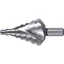 RUKO Stufenbohrer, Ø 6-32 mm, HSS Spiralnut Z.2, Spitzenwinkel 118°, L 75 mm, Schaft mit 3 Spannflächen