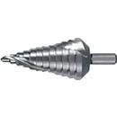 RUKO Stufenbohrer HSS, Bohrbereich 6-37 mm, Spiralnut, 2 Schneiden, Spitzenwinkel 118°, Schaft Ø 10 mm, Länge 100 mm