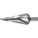 RUKO Stufenbohrer HSS-Co5, Bohrbereich 4-30 mm, Spiralnut, 2 Schneiden, L 100 mm, Schaft Ø 10 mm, Spitzenwinkel 118°