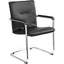 Rumba cantilever chair, synthetic leather, black